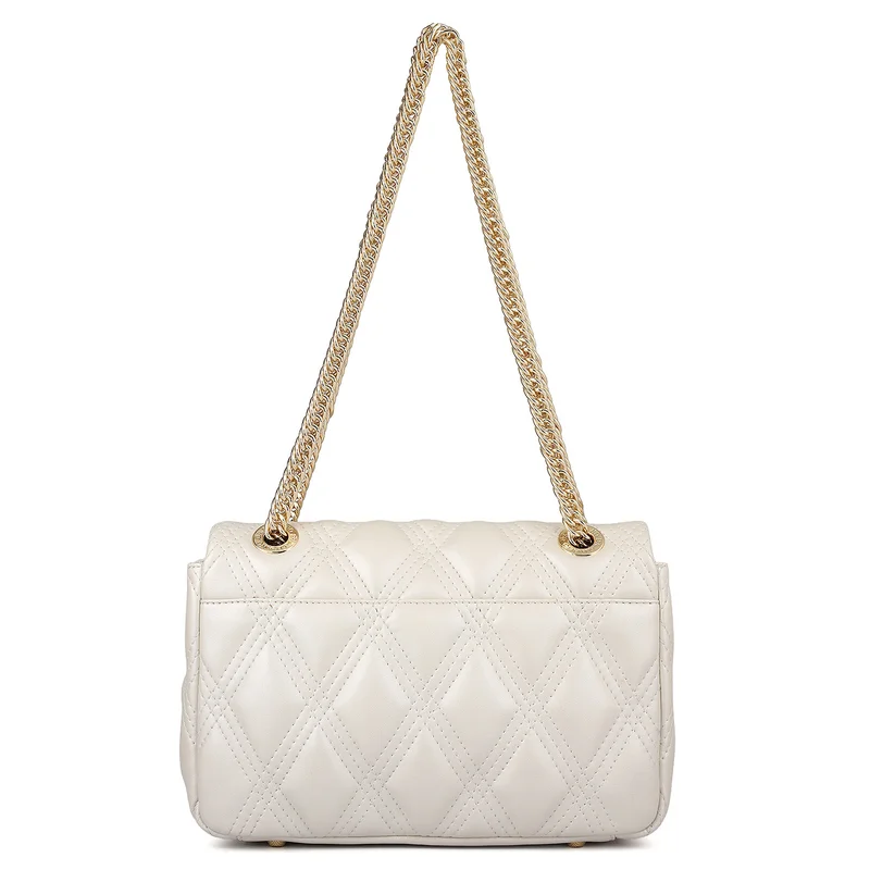 Da Milano Snow Medium Quilting Leather Shoulder Bag - Snow for Women | Best Price UAE